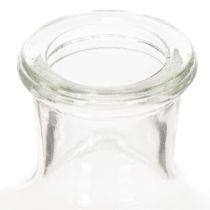 Artikel Glasflaska med mönster, cylindrisk, klar, dekorativ vas, 15 cm, 6 stycken