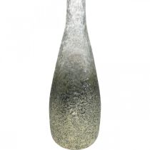 Artikel Tvåfärgad glasvas, bordsdekoration av äkta glas klart, silver H40cm