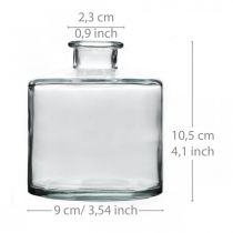 Blomvas, ljushållare, glaskärl transparent H10,5cm Ø9cm