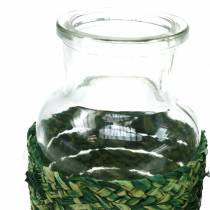 Dekorativt flaskglas med raffiagrönt H10cm 4st