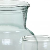 Glaskanna med dricksglas, dryckesset för servering blåaktigt klar H20cm/11,5cm 5 stycken