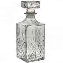 Glaskaraff, glasflaska med propp, karaffglas H24cm