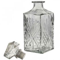Glaskaraff, glasflaska med propp, karaffglas H24cm
