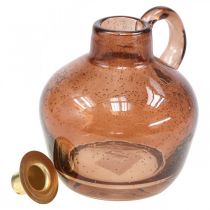 Artikel Ljusstake glasstav ljusbrunt dekorativ kanna glas H15,5cm