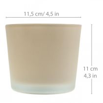 Artikel Blomkruka i glas beige planteringskruka glaskruka Ø11,5cm H11cm