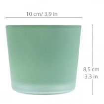 Blomkruka i glas grön plantering glasbalja Ø10cm H8,5cm