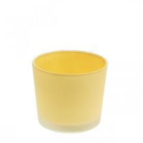 Blomkruka i glas gul kruka glasbalja Ø10cm H8,5cm