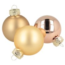 Artikel Glaskulor Julkulor glas guld ros Ø4cm 24 st