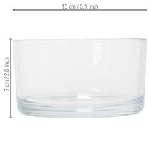 Artikel Skål i klarglas, liten skål för mångsidiga glasdekorationer, blommor, suckulenter och ljus, 13 cm