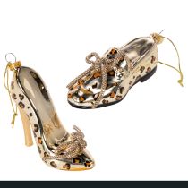 Artikel Glasskodekoration med leopardmönster julgransdekoration 13 cm 2 st