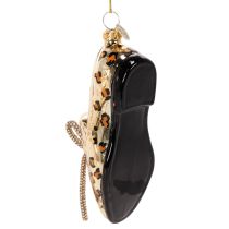 Artikel Glasskodekoration med leopardmönster julgransdekoration 13 cm 2 st
