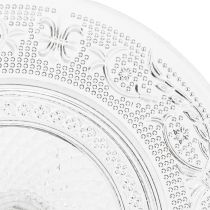 Artikel Glasplatta på fot Platt glasskål med klart mönster Ø15cm
