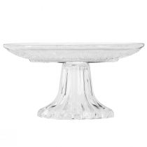 Artikel Glasplatta på fot Platt glasskål med klart mönster Ø15cm