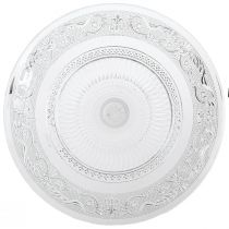 Artikel Glasplatta på fot Platt glasskål med klart mönster Ø25cm