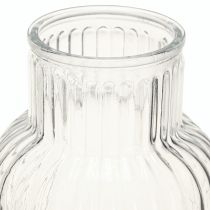 Artikel Glasvas blomstervas glasräfflor retro klar Ø13,5cm H20cm