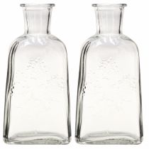Artikel Glasvas flaskvas med motiv vas glas klar H19cm 2 st