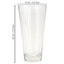 Artikel Glasvas konisk blomvas transparent Ø10cm H20cm