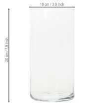 Artikel Hög glasvas, enkel glascylinder som blomvas eller dekorativt glas, 20 cm