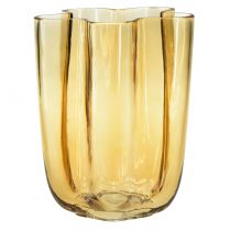 Artikel Glasvas brun vas glas ljusbrun blomma Ø15cm H20cm
