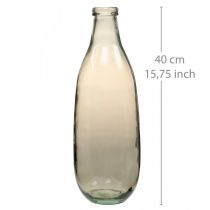 Glasvas brun stor golvvas eller bordsdekoration glas Ø15cm H40cm