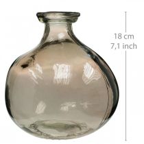 Glasvas rund brun glasdekorationsvas rustik Ø16,5cm H18cm