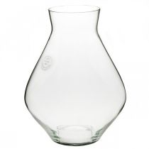 Blomvas glas lökformad glasvas klar dekorativ vas Ø20cm H25cm