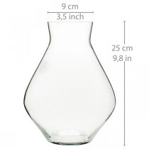 Blomvas glas lökformig glasvas klar dekorativ vas Ø20cm H25cm