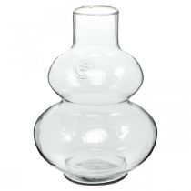Artikel Glasvas rund blomvas dekorativ vas klarglas Ø16cm H23cm