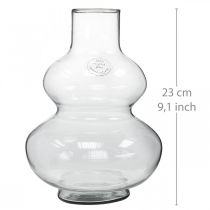 Artikel Glasvas rund blomvas dekorativ vas klarglas Ø16cm H23cm