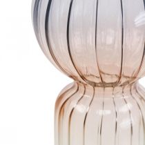 Artikel Glasvas Deco Vas Blå Brun Klar Mini Vas Ø8cm H17cm