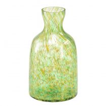 Artikel Glasvas glas dekorativ blomvas grön gul Ø10cm H18cm