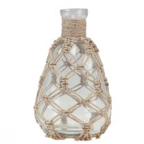 Artikel Glasvas macrame jute natur sommar maritimt Ø11cm H19,5cm