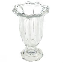 Glasvas med fot glas blomvas Ø13,5cm H22cm