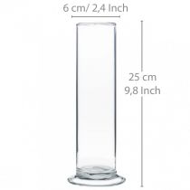 Artikel Glasvas med fot, klar, Ø6cm, H25cm