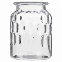 Artikel Glasvas med mönster, lykta glas klar H15cm Ø11cm 2st
