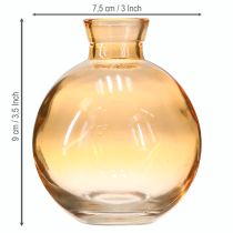 Artikel Glasvaser lökformade mini dekorativa vaser orange Ø7,5cm H9cm 6 st