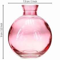 Artikel Glasvaser lökformade rosa retro minivaser Ø7,5cm H9cm 6 st