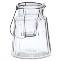 Artikel Glaslykta lykta med handtag glas klar Ø14cm H18cm