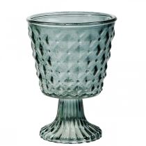 Koppglas med fot, glaslykta Ø11cm H15,5cm