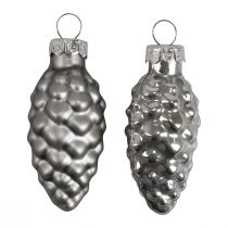 Artikel Julkottar glaskottar glasdekor silver H6,5cm 10 st