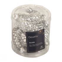Artikel Julkottar glaskottar glasdekor silver H6,5cm 10 st