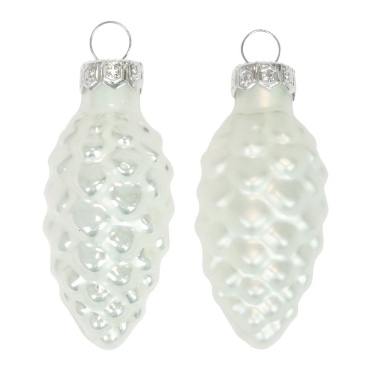 Glasstrutar Juldekorationer glas vit Ø2,5cm 6cm 10st