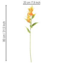 Artikel Konstgjord Gloriosa orange blomma med långa stjälkar för vaser 80cm 3st
