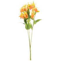 Artikel Konstgjord Gloriosa orange blomma med långa stjälkar för vaser 80cm 3st