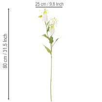 Artikel Konstgjord Gloriosa-blomma, vit och gul, elegant blommande gren för dekoration, 80 cm, 3 stycken