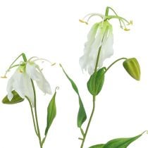 Gloriosa vit konstgjord 84 cm 3st