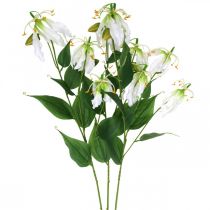 Artikel Konstgjord lilja, blomsterdekoration, konstgjord växt, sidenblomma vit L82cm 3st