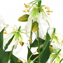Konstgjord lilja, blomsterdekoration, konstgjord växt, sidenblomma vit L82cm 3st