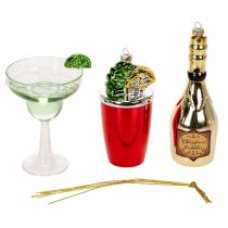 Artikel Mini cocktaildekorationer att hänga i julgranen, 14 cm, 6 stycken