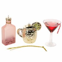 Artikel Mini cocktaildekorationer att hänga i julgranen, 14 cm, 6 stycken